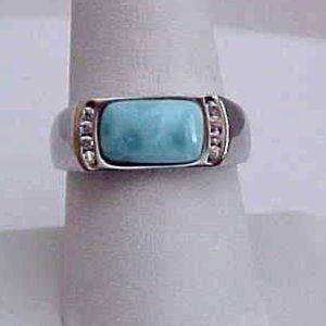 Alamea Larimar Oblong Sterling Silver Ring Size 9